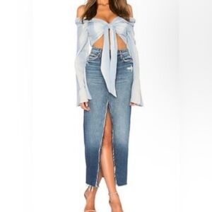 MOTHER SUPERIOR The Sacred Slit Maxi denim Jean Dress in Your Treat Or Mine? 31